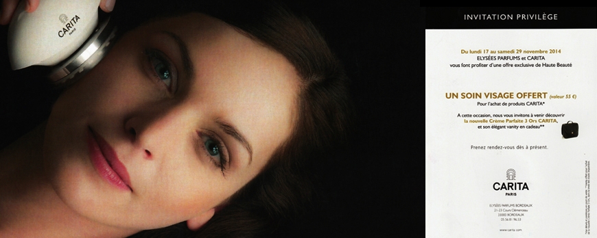 Rendez-Vous Privilège Carita Elysées Parfums Bordeaux du 17 au 29 Novembre 2014